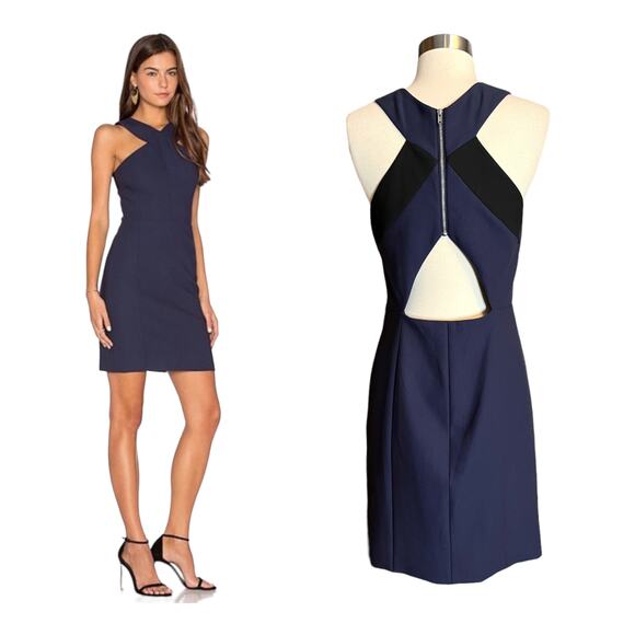ELIZABETH AND JAMES Elliot Dress Navy Blue Dress Mini Sleeveless Cutout Back 10 - Picture 7 of 14